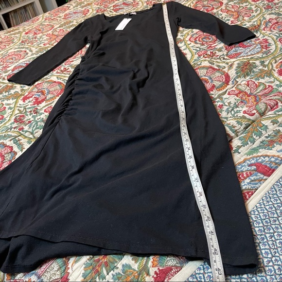 🇺🇸 MICHAEL STARS 3/4 sleeve MIDI Dress black - Picture 8 of 11